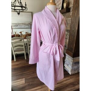 Lauren Ralph Lauren Pink Seersucker Robe Monogram‎ RLL Size S